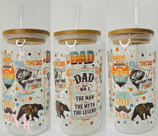 16oz Glass Can ( Dad theme )